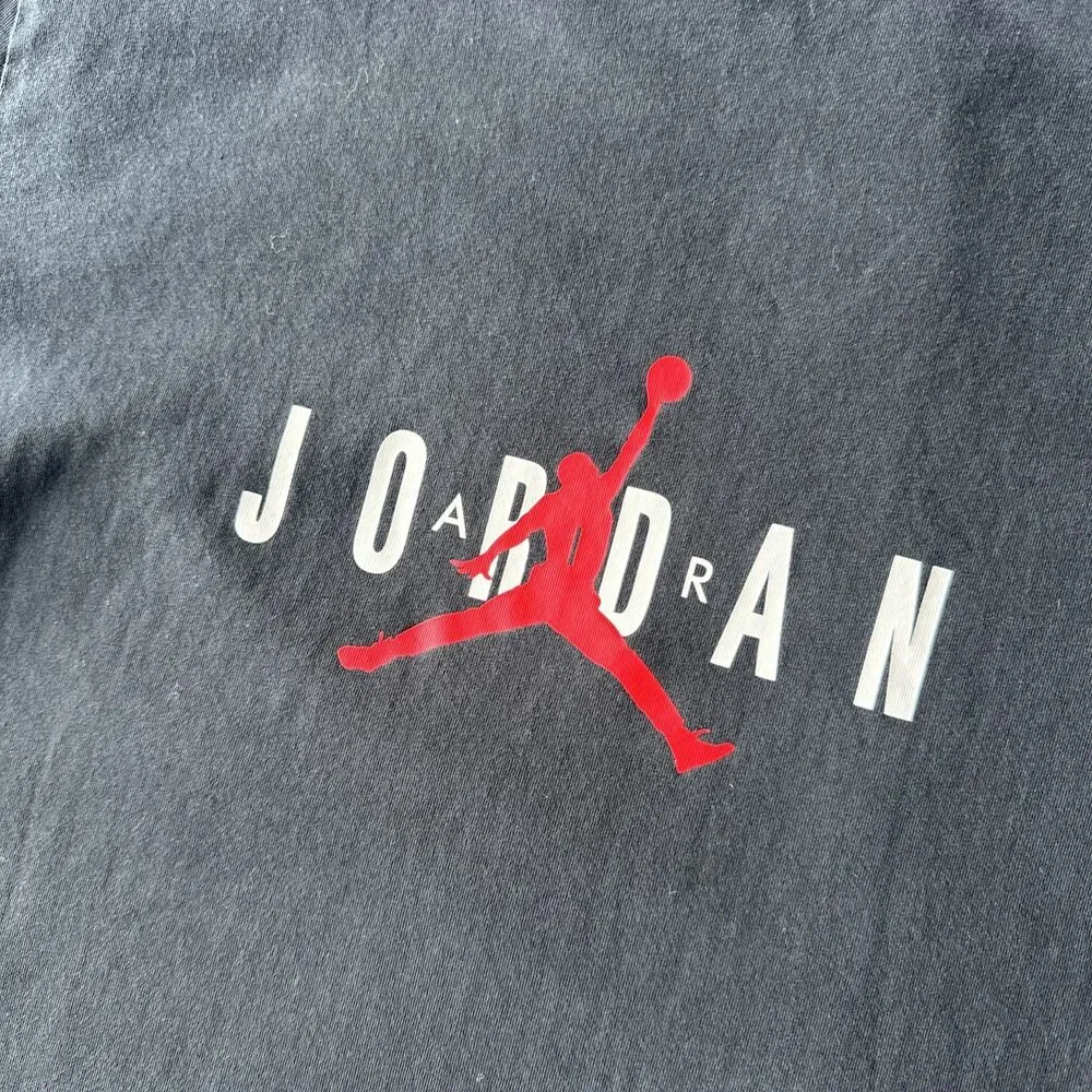 Jordan Shirt Mens M Black Jumpman Logo JORDAN Back Graphic Tee Basketball